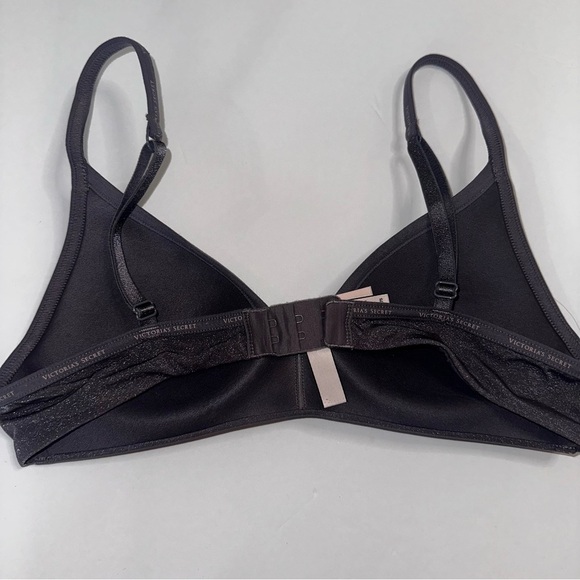 Victoria’s Secret T-Shirt Lightly Lined Wireless Bra 34A Glitter Black - Picture 7 of 10